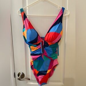 🆕 Bleu Rod Beattie Women's Geometric One-Piece Swimsuit One Piece Swim Size 6